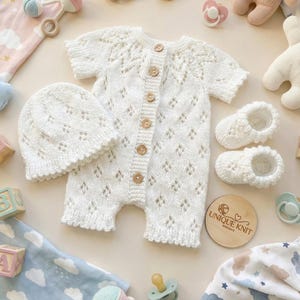 A "Snowdrop” Romper Knitting pattern for Reborn doll 16 -22” or 0-3 Mth Old Baby