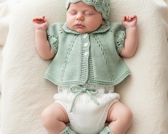 A "Beatrice” Multi-piece Knitting pattern for Reborn doll 16 -22” or 0-3 Month Old Baby