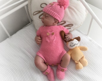 A "Buttercup ” Romper Knitting pattern for Reborn doll 16 -22” or 0-3 Mth Old Baby