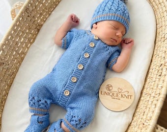 A "Merlot” Romper Knitting pattern for Reborn doll 16 -22” or 0-3 Month Old Baby