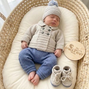 A "Rowan” 4 Piece Set Knitting pattern for Reborn doll 16-22” or 0-3 Mth Old Baby