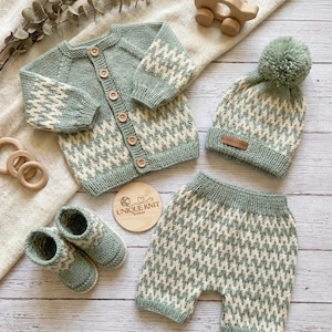 A "Zingara” 4 Piece Knitting pattern set for Reborn doll 16 -22” or 0-3 Month Old Baby
