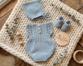 A "Florence” Romper Knitting pattern for Reborn doll 16 -22” or 0-3 Month Old Baby