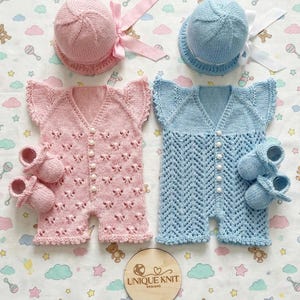 Stickmönster till en "Victoria" Playsuit för en reborn-docka, 40-50 cm eller 0-3 månader gammal bebis.