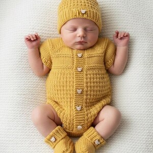 A "Mango" Romper knitting pattern for reborn doll 16-22" or 0-3 Month old baby image 3