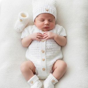 A "Mango" Romper knitting pattern for reborn doll 16-22" or 0-3 Month old baby image 13