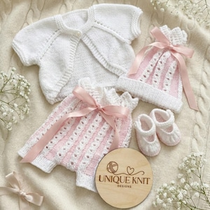 Patrón de tejido para el conjunto de verano "Rosebud" para muñecas Reborn de 16 a 22 pulgadas o bebés de 0 a 3 meses.