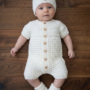 A "Mango" Romper knitting pattern for reborn doll 16-22" or 0-3 Month old baby image 9