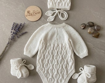 Patrón de tejido para pelele "Edén" para muñeca Reborn de 16 a 22 pulgadas o bebé de 0 a 3 meses.