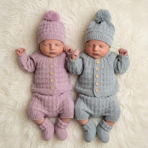 Tate en Kate - breipatroon Reborn Doll: 4-delige set (0-6 maanden)