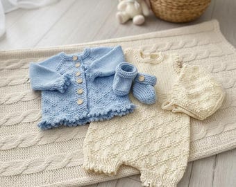 A "Foxglove” Romper Knitting pattern set for Reborn doll 16 -22” or 0-3 Mth Old Baby