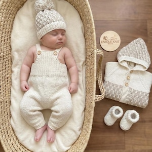 "Ein ""Popcorn"" 4-teiliges Set Strickanleitung für Reborn Puppe 16 -22" oder 0-3 Monate altes Baby."