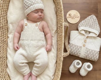 A "Popcorn” 4 Piece set Knitting pattern for Reborn doll 16 -22” or 0-3 Month Old Baby