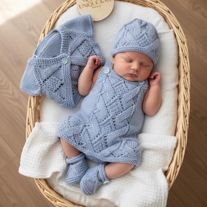 Ensemble de 4 modèles de tricot « Lou Lou » pour poupée Reborn de 16 à 22 pouces ou bébé de 0 à 3 mois