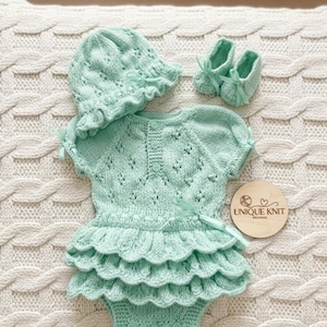 A "Bouquet” Rah-Rah romper Knitting pattern for Reborn doll 16 -22” or 0-3 Mth Old Baby