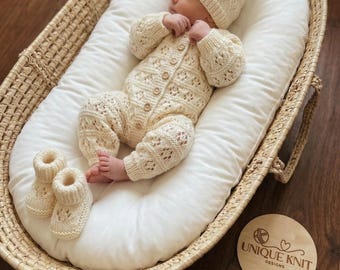 A "Miami" Romper knitting pattern for reborn doll 16-22" or 0-3 Month old baby