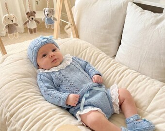 Dahlia Angel Knitting Pattern – Reborn Doll, 0-3 Month Baby (PDF Pattern)