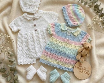 A "Daisy” Romper and Dress set Knitting pattern for Reborn doll 16 -22” or 0-3 Mth Old Baby