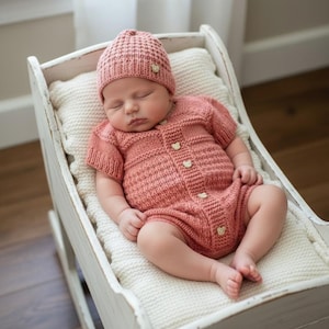A "Mango" Romper knitting pattern for reborn doll 16-22" or 0-3 Month old baby image 5