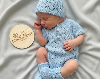 Patrón de tejido de mono "Diamante" para muñecas Reborn de 16 a 22 pulgadas o bebés de 0 a 3 meses