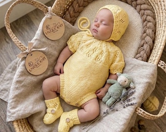 Patrón de tejido para pelele "Luna" para muñeca Reborn de 16 a 22 pulgadas o bebé de 0 a 3 meses.