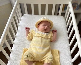 A "Jasmine” Romper Knitting pattern for Reborn doll 16 -22” or 0-3 Mth Old Baby