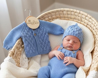 little cloud - Dungaree Knitting Pattern Set – Reborn Doll or 0-3 Month Baby (PDF Pattern)