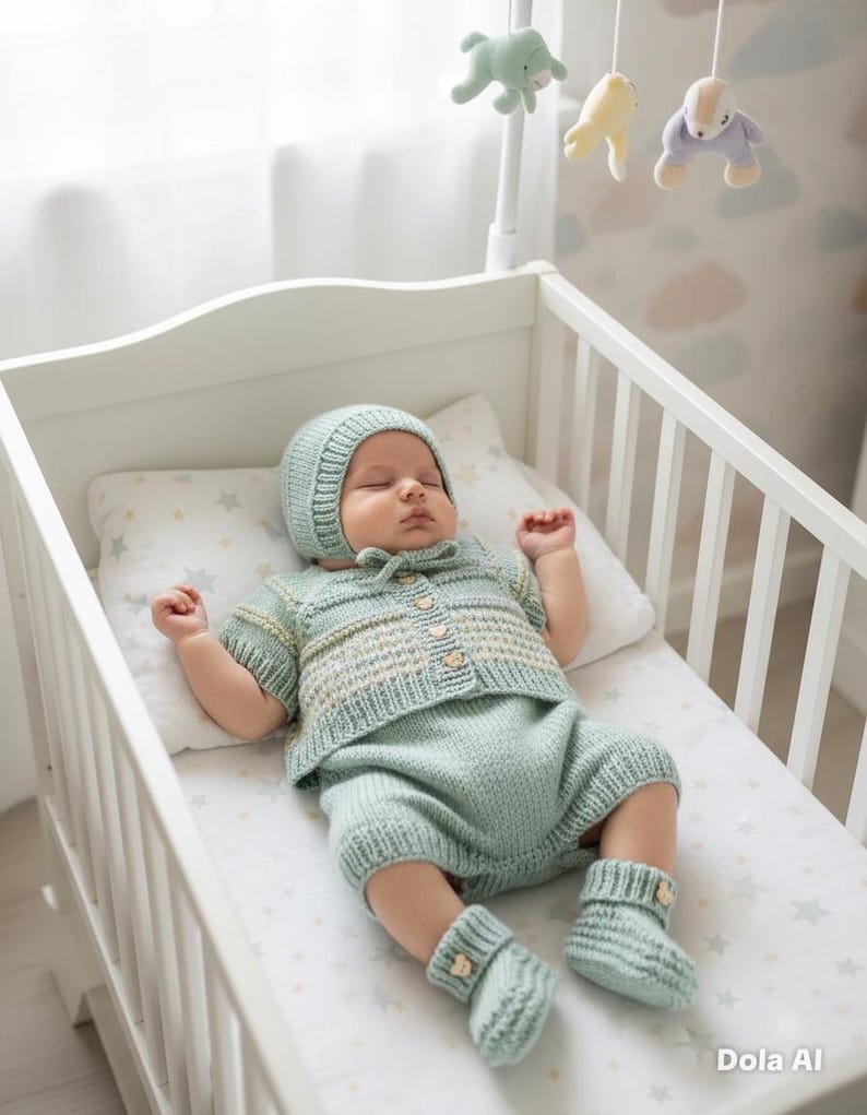 A "Mango" Romper knitting pattern for reborn doll 16-22" or 0-3 Month old baby image 7