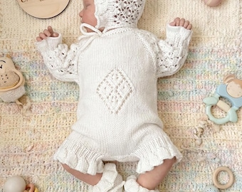 A "Princess” Romper Knitting pattern for Reborn doll 16 -22” or 0-3 Month Old Baby