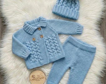 A "Poinsettia” Cosy coat and legging set Knitting pattern for Reborn doll 16 -22” or 0-3 Mth Old Baby
