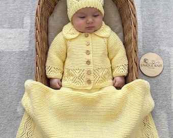 A "Sapphire” 3 piece set Knitting pattern for Reborn doll 16 -22” or 0-3 Month Old Baby