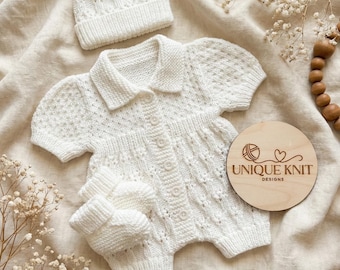 A "Bluebell” Romper Knitting pattern for Reborn doll 16 -22” or 0-3 Mth Old Baby