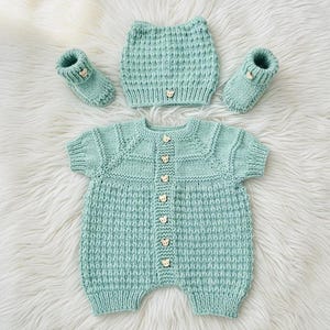 A "Mango" Romper knitting pattern for reborn doll 16-22" or 0-3 Month old baby image 8
