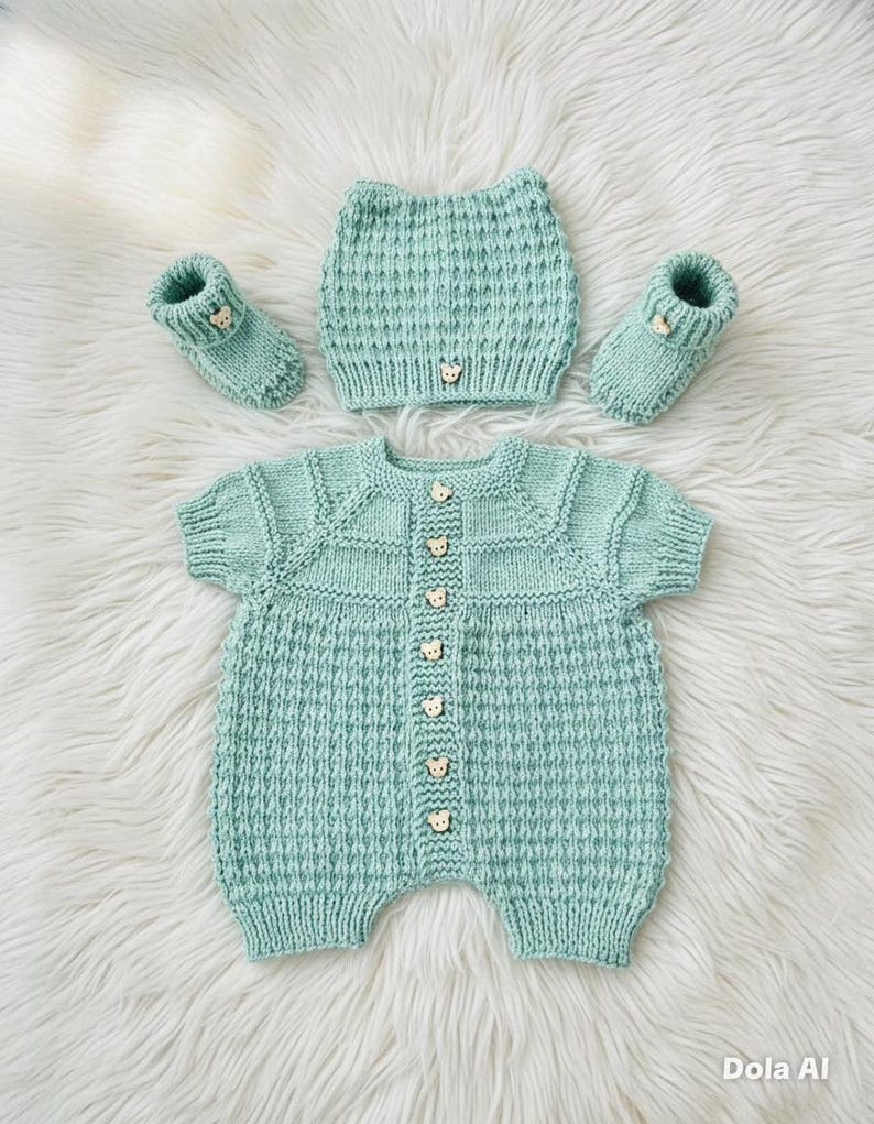 A "Mango" Romper knitting pattern for reborn doll 16-22" or 0-3 Month old baby image 8