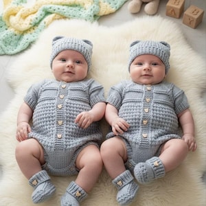 A "Mango" Romper knitting pattern for reborn doll 16-22" or 0-3 Month old baby image 6