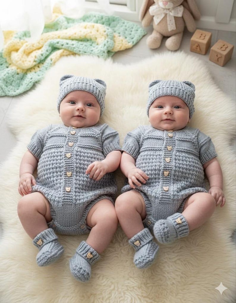 A "Mango" Romper knitting pattern for reborn doll 16-22" or 0-3 Month old baby image 6