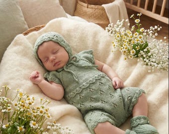 A "Angel” Romper Knitting pattern for Reborn doll 16 -22” or 0-3 Month Old Baby