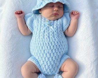 A "Ruffle” Romper Knitting pattern for Reborn doll 16 -22” or 0-3 Month Old Baby