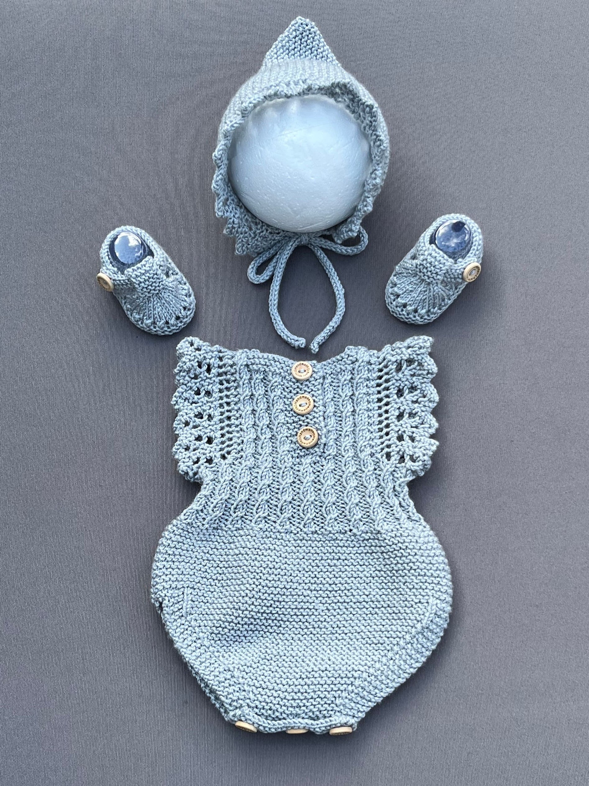 A "Florence” Romper Knitting pattern for Reborn doll 16 -22” or 0-3 Month Old Baby
