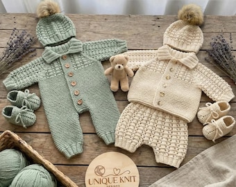 A "Biscuit” Multi-piece Knitting pattern for Reborn doll 16 -22” or 0-3 Month Old Baby