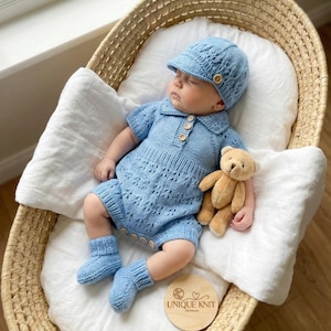 A "Lotus” Romper Knitting pattern for Reborn doll 16 -22” or 0-3 Mth Old Baby