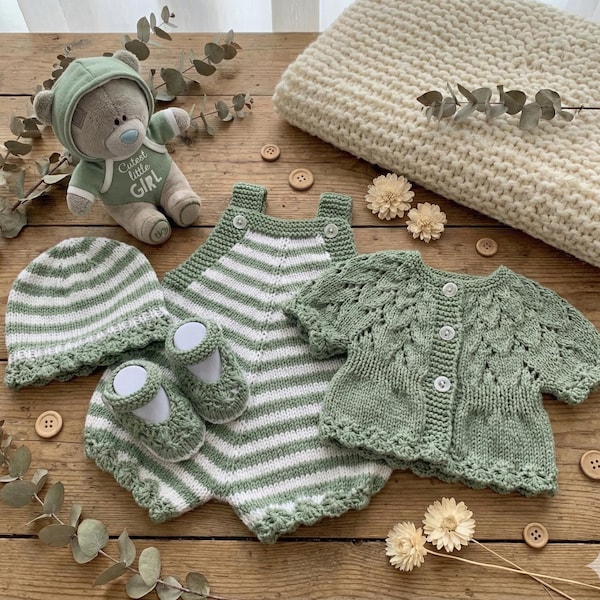 Patrón de tejido de 4 piezas "Violetas" para muñecas Reborn de 18 a 22 pulgadas o bebés de 0 a 3 meses