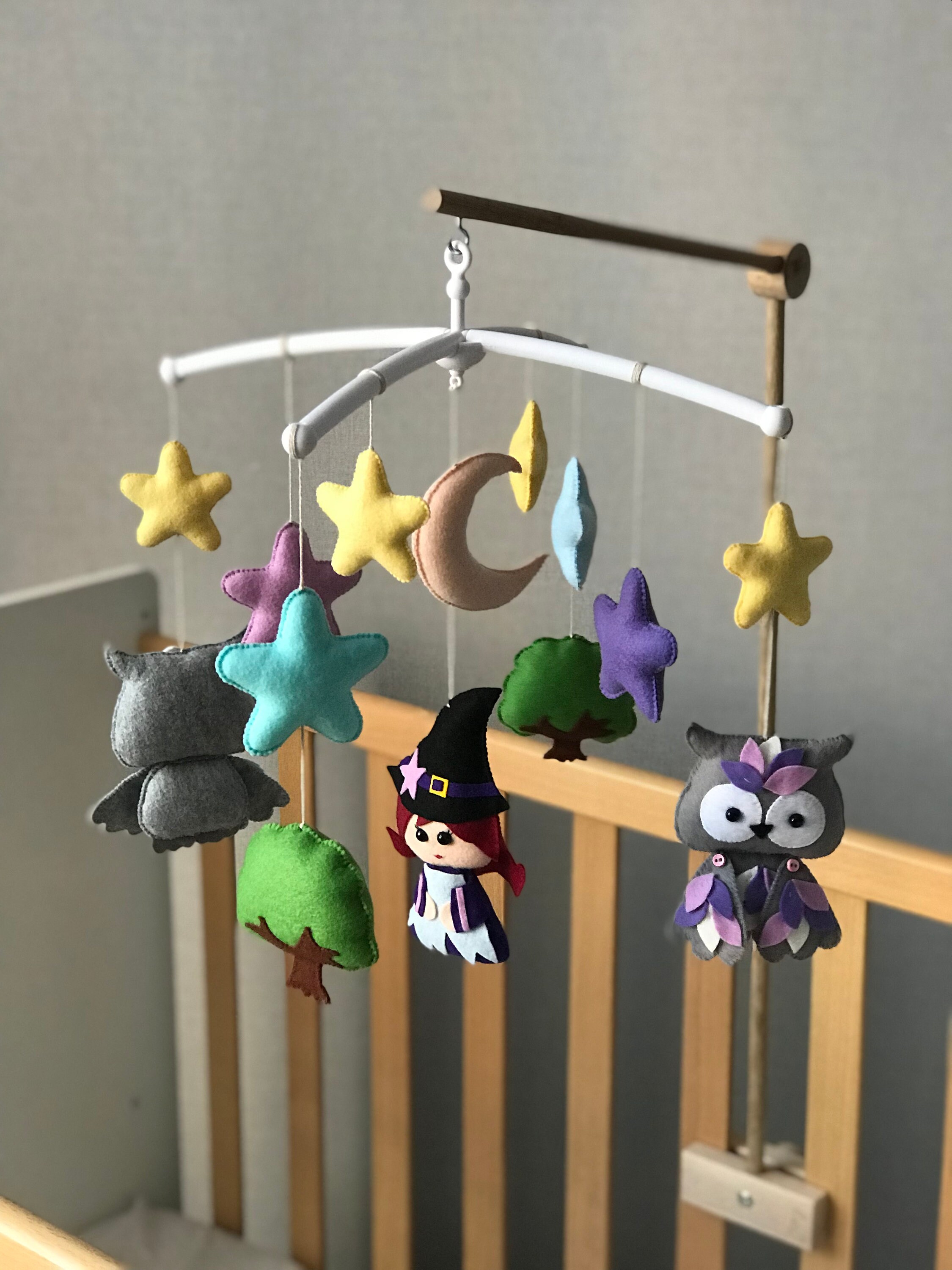 Little Fairy mobile Handmade felt mobile Woodland mobile Etsy