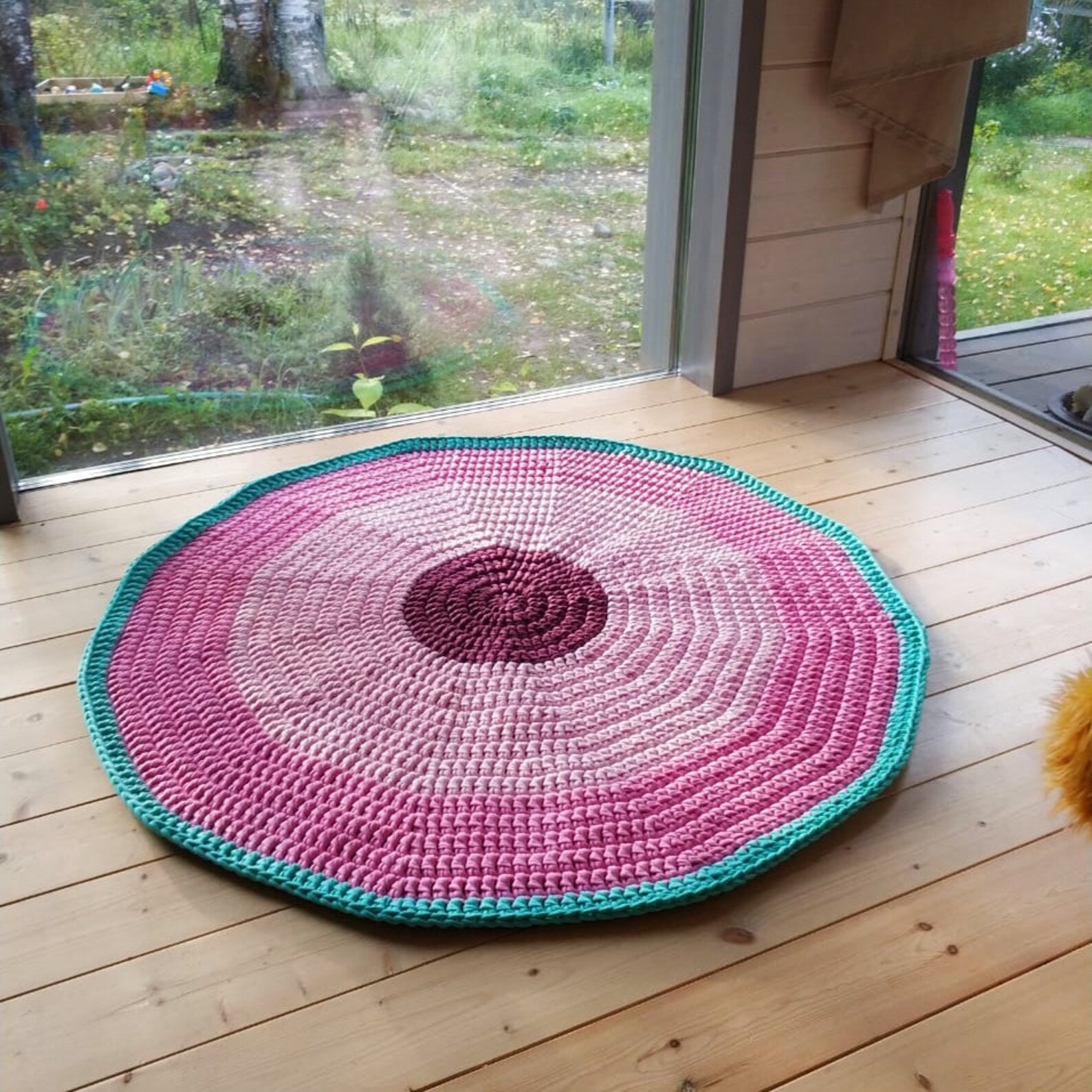Large Round Rug Knitted Kids Rug Baby Play Mat Scandinavian Etsy