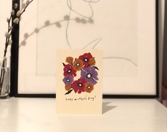 florale de fête des mères | Carte A6 avec enveloppe blanche