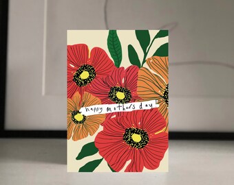 florale pour la fête des mères | Carte A6 Premium et enveloppe