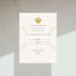 Sri Akhand Paath/Sukhmani Sahib Invitation | Sikh Invitations| Digital, Editable, Paath Gurdwara | Sikh