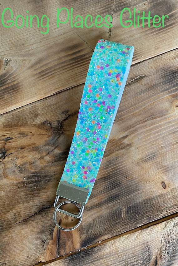 Faux Leather Wristlet Keychain