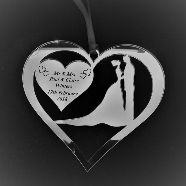 Personalised Wedding Horseshoe Gift Just Married / Bridal Memento Decoration for the Couple
