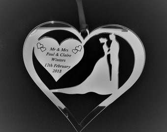 Personalised Wedding Horseshoe Gift Just Married / Bridal Memento Decoration for the Couple